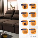 Ver imagem 4 de Sofá Retrátil Reclinável Paris 2,30m Suede Velut Marrom Molas no Assento - King House