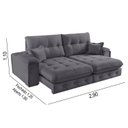 Ver imagem 3 de Sofá Retrátil Reclinável 290cm Istambul Yescasa