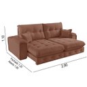 Ver imagem 3 de Sofá Retrátil Reclinável 290cm Istambul Yescasa