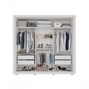 Ver imagem 4 de Guarda Roupa Casal Crsal 3 Portas de Correr com Espelho e 4 Gavetas MDP Branco Multimóveis 185,5cm