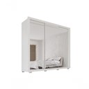 Ver imagem 3 de Guarda Roupa Casal Crsal 3 Portas de Correr com Espelho e 4 Gavetas MDP Branco Multimóveis 185,5cm