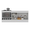Ver imagem 3 de Kit Balcão de Cozinha para Pia e Cooktop/Forno com Rodapé 190cm Veneza Multimóveis MP2328 Branco/