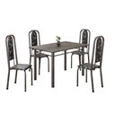Ver imagem 2 de Conjunto de Mesa Retangular 120x75cm Tampo Ardósia Indiano 4 Cadeiras Lavínea Prata/Preto Floral/Mart
