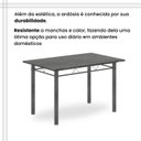 Ver mais imagens de Conjunto de Mesa Retangular 120x75cm Tampo Ardósia Indiano 4 Cadeiras Lavínea Prata/Preto Floral/Mart