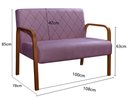 Ver imagem 3 de Sofá 2 Lugares Namoradeira Lara Decoração Sala Quarto Recepção Roxo