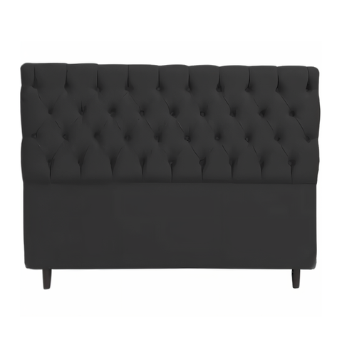 Cabeceira Casal Suede Preto 140cm - Fabrica de Tudo
