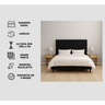 Cabeceira Casal Suede Preto 140cm - Fabrica de Tudo - 3