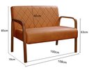 Ver imagem 3 de Sofá 2 Lugares Namoradeira Lara Decoração Sala Quarto Recepção Laranja Terracota