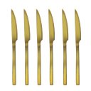 Ver imagem 1 de Jogo 6 Facas para Churrasco Aço Inox Dourado Premium Ibiza - Tuut