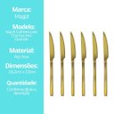 Ver imagem 7 de Jogo 6 Facas para Churrasco Aço Inox Dourado Premium Ibiza - Tuut