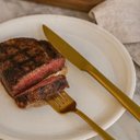 Ver imagem 2 de Jogo 6 Facas para Churrasco Aço Inox Dourado Premium Ibiza - Tuut