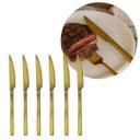 Ver imagem 3 de Jogo 6 Facas para Churrasco Aço Inox Dourado Premium Ibiza - Tuut