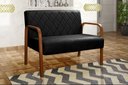 Ver imagem 1 de Sofá 2 Lugares Namoradeira Lara Decoração Sala Quarto Recepção Preto