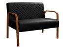 Ver imagem 2 de Sofá 2 Lugares Namoradeira Lara Decoração Sala Quarto Recepção Preto
