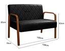 Ver imagem 3 de Sofá 2 Lugares Namoradeira Lara Decoração Sala Quarto Recepção Preto