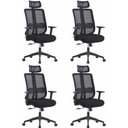 Ver imagem 1 de Kit 4 Cadeiras para Escritório Presidente Tela Mesh Comfort Plus Preto