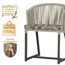 Ver imagem 4 de Mesa com 4 Cadeiras de Jantar Roma 100cm e Noronha em Aluminío Marrom Corda Nautica Estofado 5 Trama