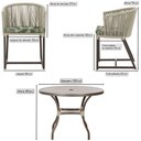 Ver imagem 2 de Mesa com 4 Cadeiras de Jantar Roma 100cm e Noronha em Aluminío Marrom Corda Nautica Estofado 5 Trama