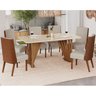 Conjunto Sala Jantar Adriana 180 Cm 6 Cadeiras Anne Canto Arredondado com Vidro - 1