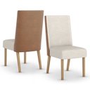 Ver imagem 7 de Conjunto Sala Jantar Adriana 180 cm 6 Cadeiras Anne Canto Arredondado com Vidro Off White/Nature/Caramelo