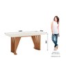 Conjunto Sala Jantar Adriana 180cm Canto Arredondado com Vidro + 6 Cadeiras Anne - 7