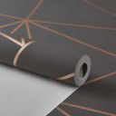 Ver imagem 1 de PAPEL DE PAREDE IMPORTADO GEOMETRICO MARROM C/ COBRE