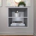 Ver imagem 3 de Mesa de Cabeceira para Quarto / Nicho Suspenso com Prateleira Cinza