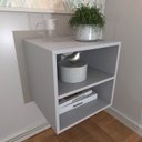 Ver imagem 4 de Mesa de Cabeceira para Quarto / Nicho Suspenso com Prateleira Cinza