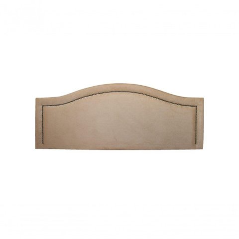 Cabeceira King Curva Luxo 193x60 Suede Bege - Tachas Fumê