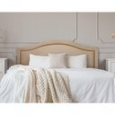 Ver imagem 2 de Cabeceira King Curva Luxo 193x60 Suede Bege - Tachas Fumê