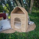 Ver imagem 3 de Casa Pet Fibra Natural Grande Decorativa Animal Cama Porta