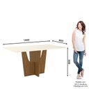 Ver imagem 3 de Conjunto Sala Jantar Vértice 160cm Canto Reto com Vidro + 6 Cadeiras Vita Bege/Nature/Off White