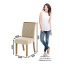 Ver imagem 4 de Conjunto Sala Jantar Vértice 160cm Canto Reto com Vidro + 6 Cadeiras Vita Bege/Nature/Off White
