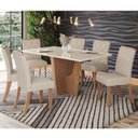 Ver imagem 1 de Conjunto Sala Jantar Vértice 160cm Canto Reto com Vidro + 6 Cadeiras Vita