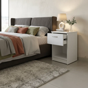 Ver imagem 7 de Mesa de Cabeceira Gaveta Comum e Gaveta Secreta com Fechadura Oculta - Branco