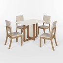 Ver imagem 2 de Conjunto Sala de Jantar 4 Lugares Retangular Tampo de MDF Natalí Cadeiras Milla