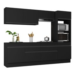 Armário de Cozinha Completa 5 Peças com Rodapé Mp2180 Made Multimóveis Preto - 2