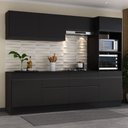 Ver imagem 1 de Armário de Cozinha Completa 5 Peças com Rodapé Mp2180 Made Multimóveis Preto