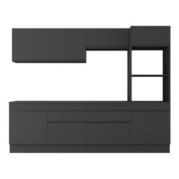 Armário de Cozinha Completa 5 Peças com Rodapé Mp2180 Made Multimóveis Preto - 4