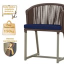 Ver imagem 4 de Mesa com 4 Cadeiras de Jantar Roma 100cm e Noronha em Aluminío Fendi Corda Nautica Estofado 10 Trama