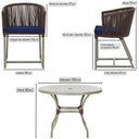 Ver imagem 2 de Mesa com 4 Cadeiras de Jantar Roma 100cm e Noronha em Aluminío Fendi Corda Nautica Estofado 10 Trama