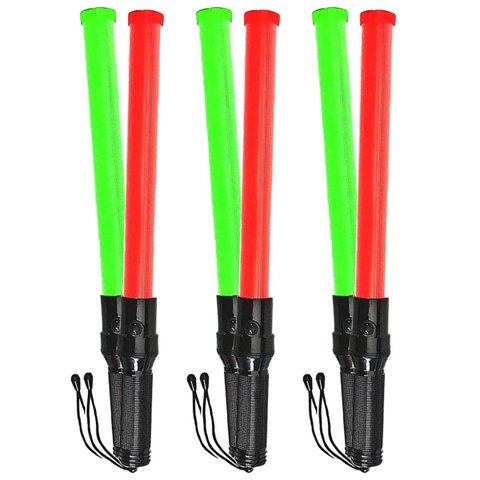 Bastao Sinalizador 2 Cores LED Kit 3 Unidades Fluorescente Lanterna Fiscalizaçao Estacionamento Sina