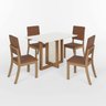 Conjunto Sala Jantar Natalí 120cm Canto Reto Ccom Vidro + 4 Cadeiras Milla Plus - 2