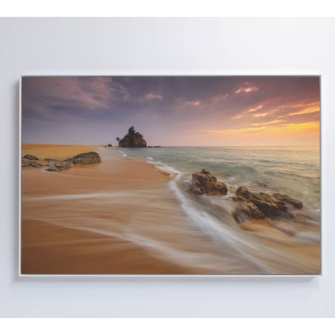 Quadro Praia e Rochas Decor&quadros Nat093 120x80 Cm Adesivo Fotográfico