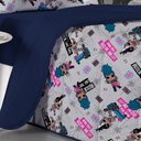 Ver imagem 2 de Edredom Solteiro Portallar Malha Misto L.O.L Rock N Roll Azul