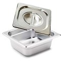 Ver imagem 1 de Conj 5 Cubas Gastronômicas em Inox Gn 1/6x65 Mm 1 Litro + 5 Tampas 1/6 em Inox com Abertura Sb 1/6 C