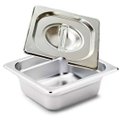 Ver imagem 1 de Conj 5 Cubas Gastronômicas em Inox Gn 1/6x65 Mm 1 Litro + 5 Tampas 1/6 em Inox com Abertura Sb 1/6 C