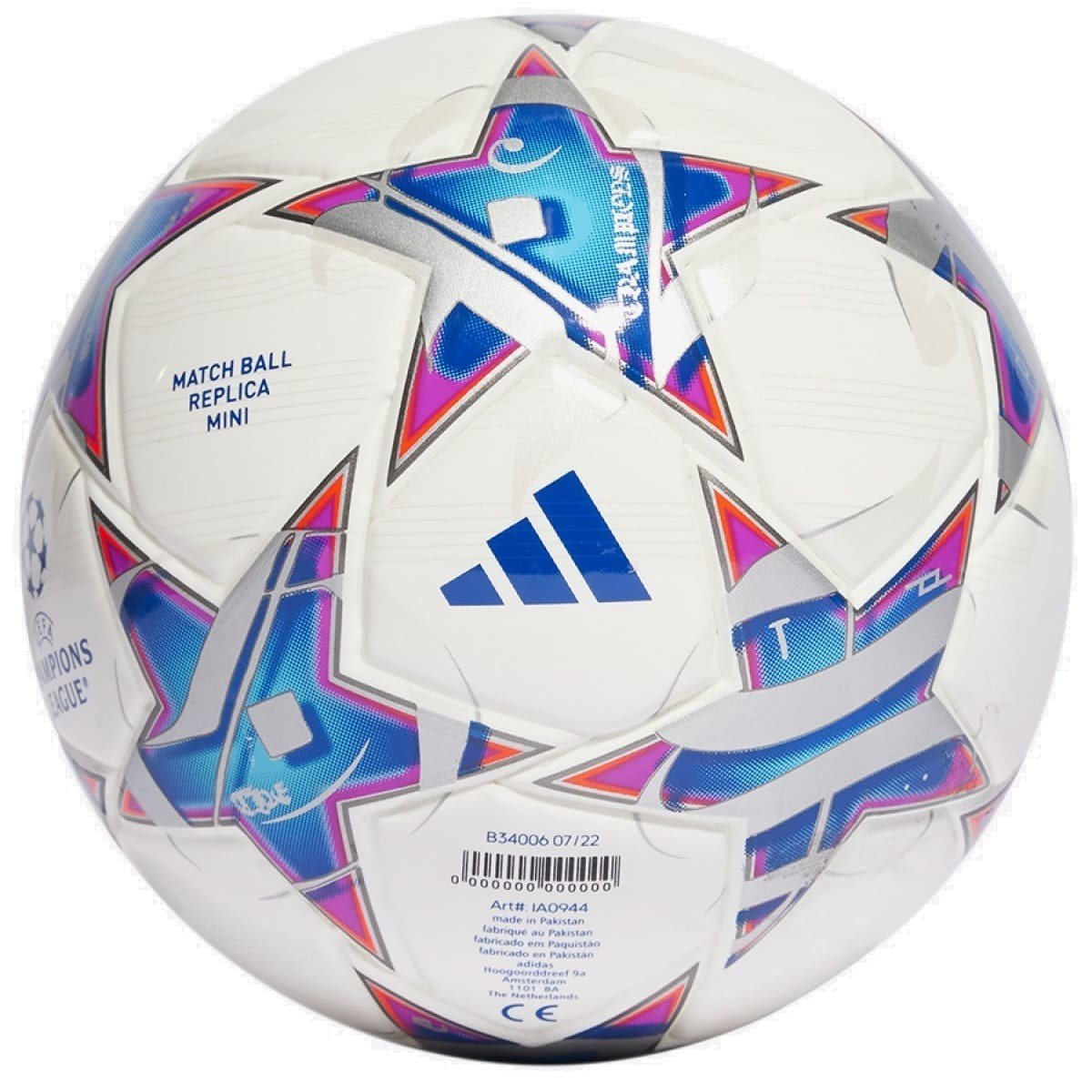 Mini Bola Adidas Ucl Branco e Azul - 1