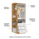 Ver imagem 5 de Guarda-Roupa Infantil 2 Portas 3 Gavetas e Prateleira Externa 100% MDF Smim Bege/Branco Brilho/Amêndoa
