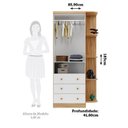 Ver imagem 4 de Guarda-Roupa Infantil 2 Portas 3 Gavetas e Prateleira Externa 100% MDF Smim Bege/Branco Brilho/Amêndoa